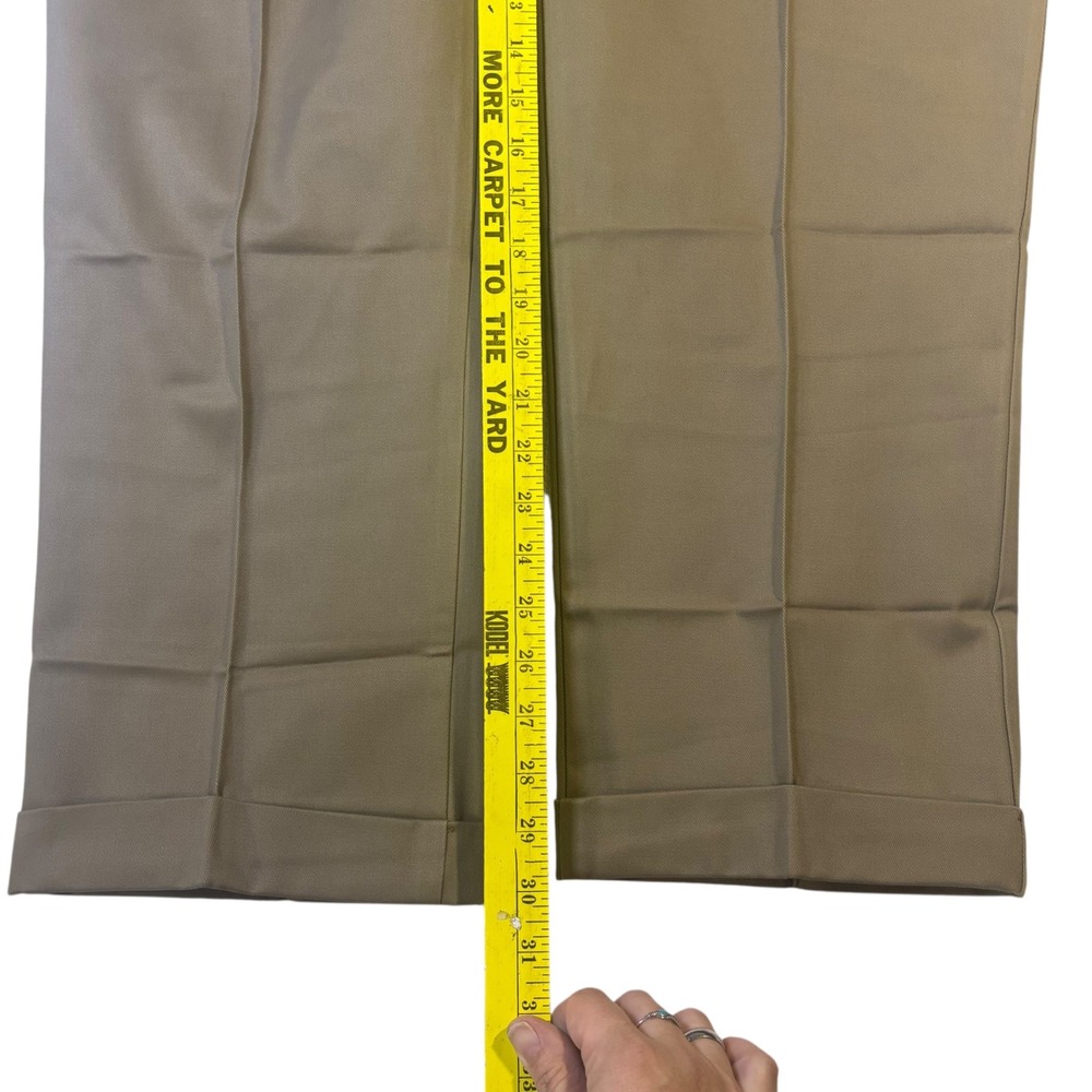 Lands End Mens Traditional Fit‎ Pleated Khaki Cotton Dress Pants Size 37x30 - Picture 9 of 10